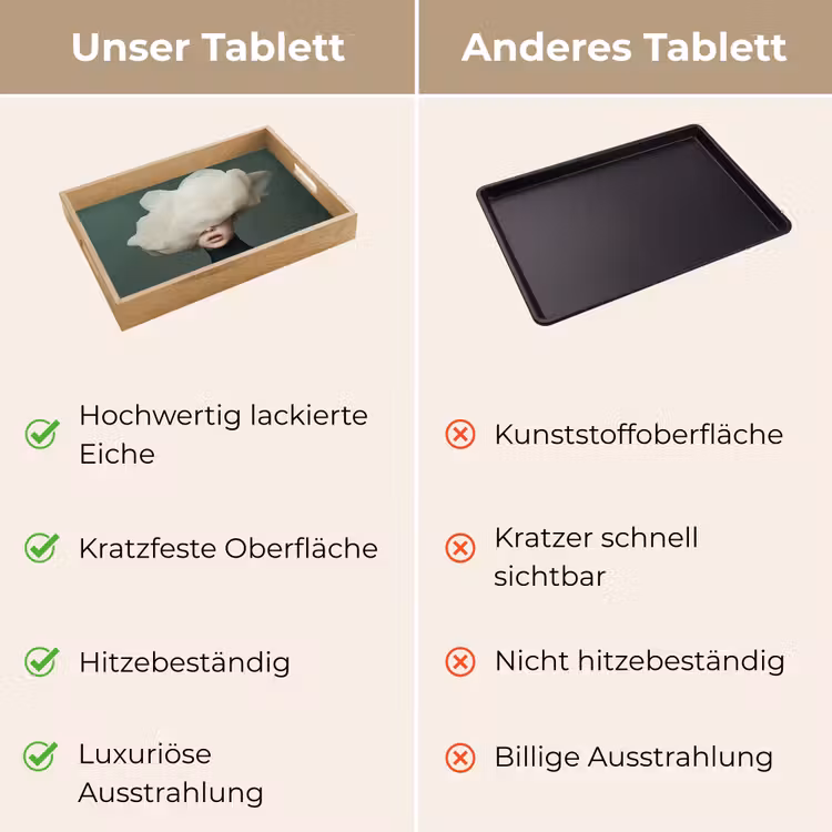 Hoed - Vrouw - Beige Dienblad Rechthoek middel -USP_VergelijkingDE