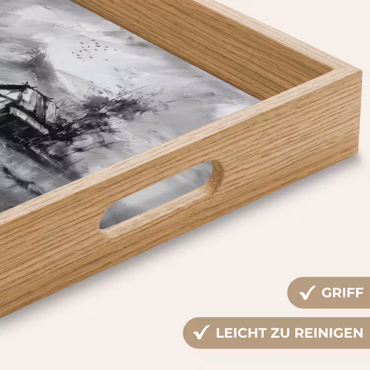 Hut - Grijs - Bergen - Mistig Dienblad Rechthoek middel -USP_HandgreepDE