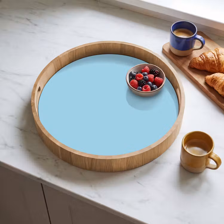 Ice - Blue - Blauw Dienblad Rond middel 914 -sfeer2