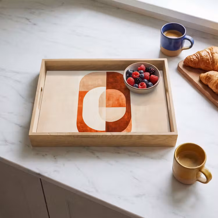 Illustratie - Abstract - Vormen - Rood Dienblad Rechthoek middel -sfeer2