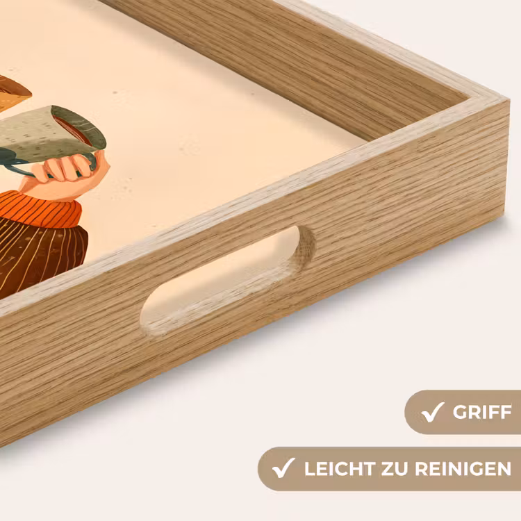 Illustratie - Mokken - Proosten - Bruin Dienblad Rechthoek middel -USP_HandgreepDE