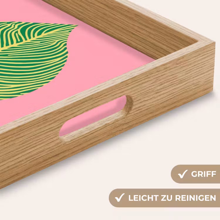 Illustratie - Blad - Minimalistisch - Groen Dienblad Rechthoek middel -USP_HandgreepDE