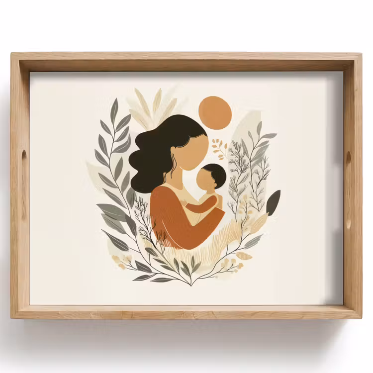 Illustratie - Moeder - Kind - Liefdevol Dienblad Rechthoek middel -z3d_shopping