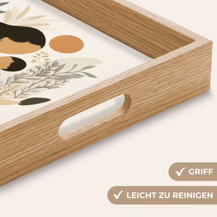 Illustratie - Moeder - Kind - Liefdevol Dienblad Rechthoek middel -USP_HandgreepDE
