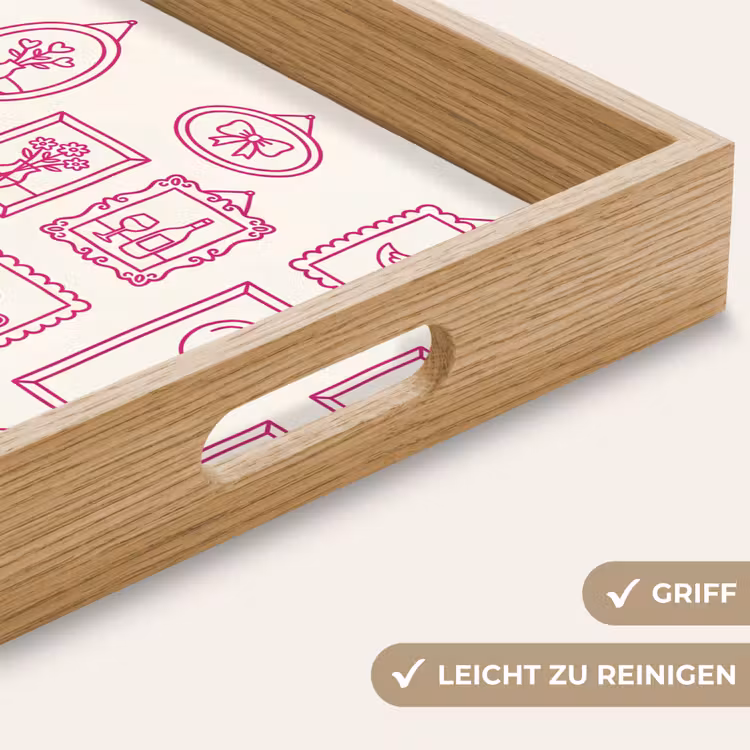 Illustratie - Collectie - Kunst - Minimalistisch - Roze Dienblad Rechthoek middel -USP_HandgreepDE