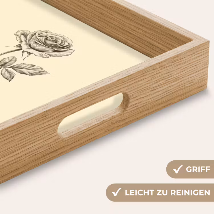 Illustratie - Zwart - Roos Dienblad Rechthoek middel -USP_HandgreepDE
