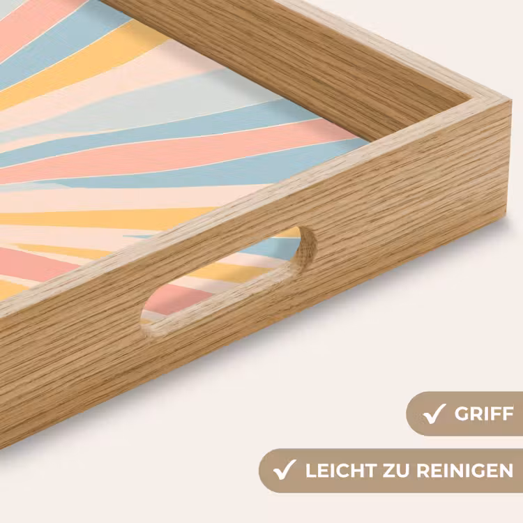 Illustratie - Zon - Pastelkleuren Dienblad Rechthoek middel -USP_HandgreepDE