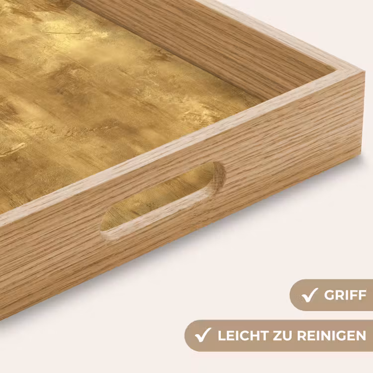 Industrieel - Textuur - Goud Dienblad Rechthoek middel 911 -USP_HandgreepDE