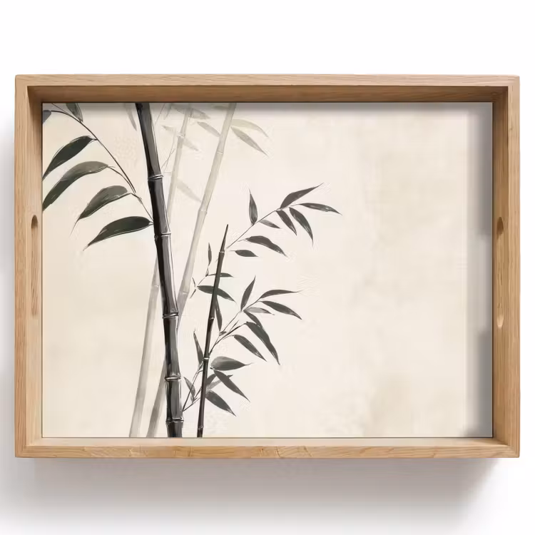 Japandi - Bamboe - Beige Dienblad Rechthoek middel -z3d_shopping