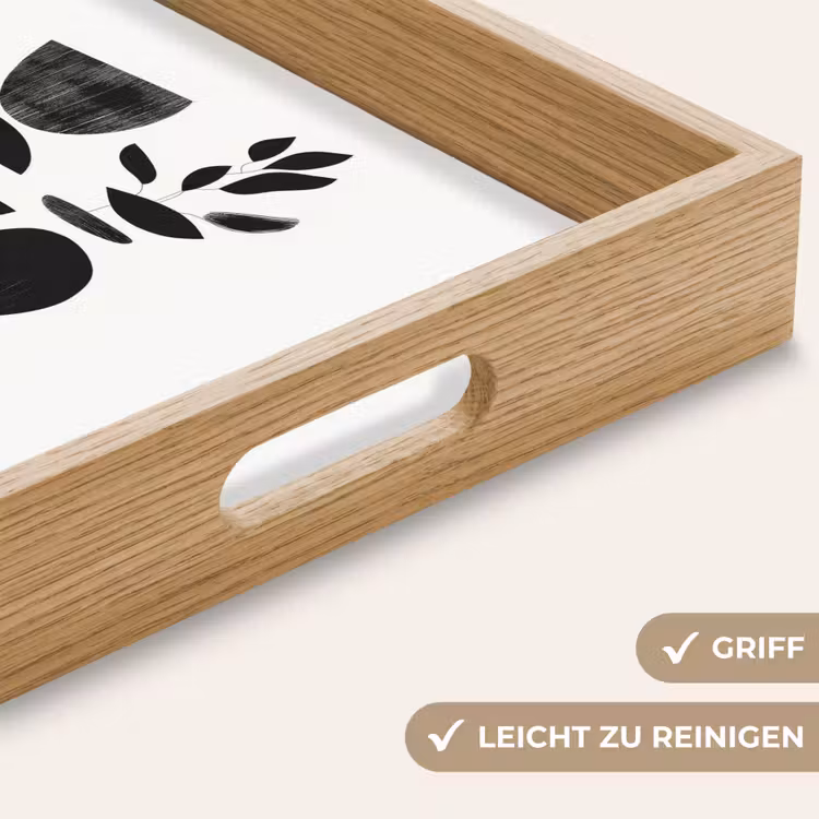 Japandi - Zwart - Abstract Dienblad Rechthoek middel -USP_HandgreepDE