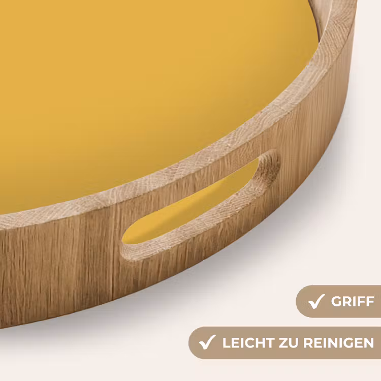 Joyful - Mustard - Geel Dienblad Rond middel 914 -USP_HandgreepDE