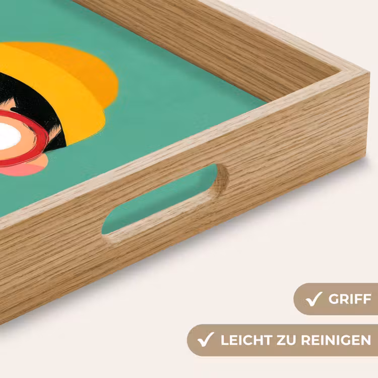 Jongen - Cartoon - Bril - Muts Dienblad Rechthoek middel -USP_HandgreepDE