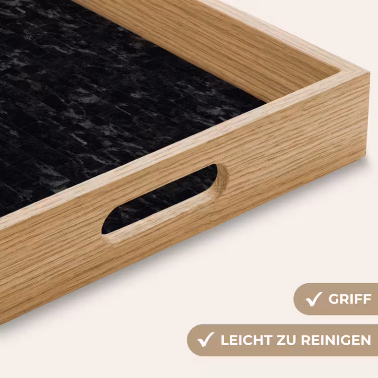 Tegels - Patroon - Marmer - Zwart Dienblad Rechthoek middel 911 -USP_HandgreepDE