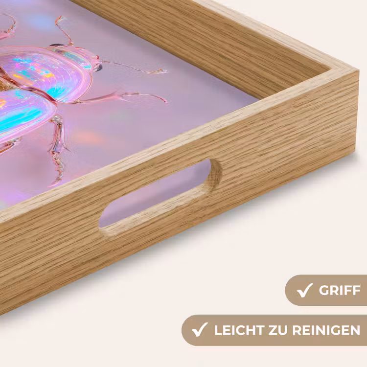 Kever - Metallic - Lichteffect - Roze Dienblad Rechthoek middel -USP_HandgreepDE