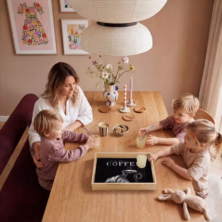 Koffie - Croissant - Tekst Dienblad Rechthoek middel -sfeer4