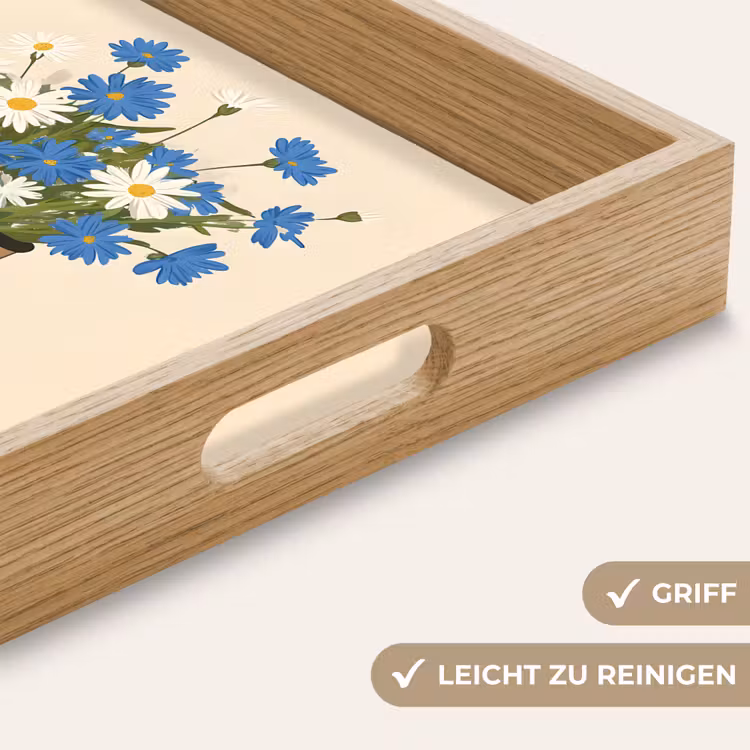 Coffee - Blik - Minimalistisch - Bloemen Dienblad Rechthoek middel -USP_HandgreepDE