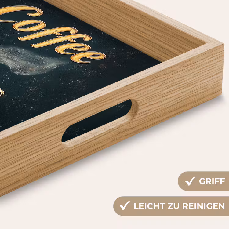 Koffie - Schotel - Koffiebonen - Retro Dienblad Rechthoek middel -USP_HandgreepDE