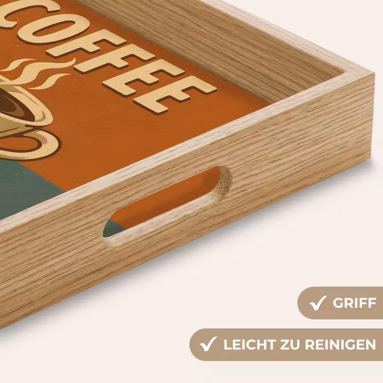 Koffie - Kop - Vintage - Quote Dienblad Rechthoek middel -USP_HandgreepDE