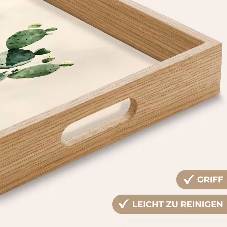 Cactus - Groen - Minimalistisch Dienblad Rechthoek middel -USP_HandgreepDE