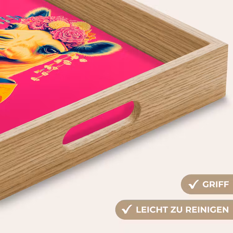 Kameel - Bloemen - Kimono - Waaiers Dienblad Rechthoek middel -USP_HandgreepDE