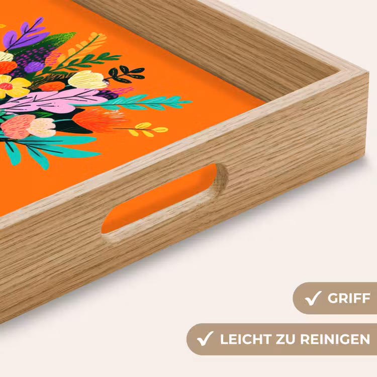 Kaartje - Boeket - Bloemen Dienblad Rechthoek middel -USP_HandgreepDE