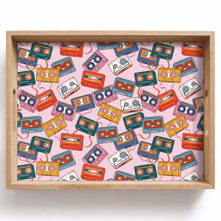 Cassette - Patroon - Roze Dienblad Rechthoek middel 911 -z3d_shopping