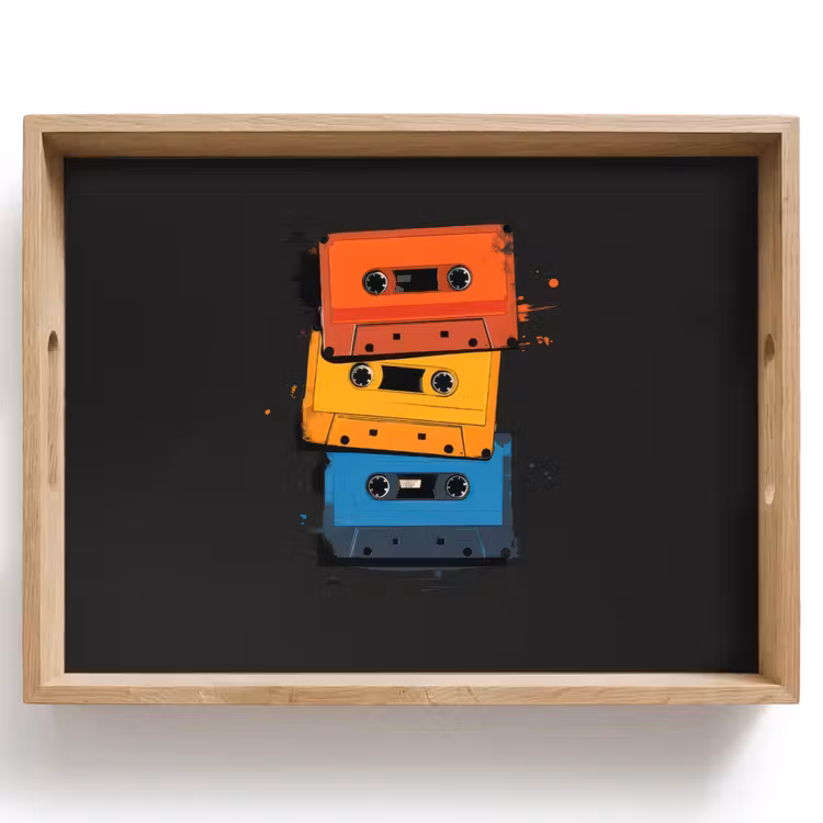 Cassettes - Kleurrijk - Verfspatten Dienblad Rechthoek middel -z3d_shopping