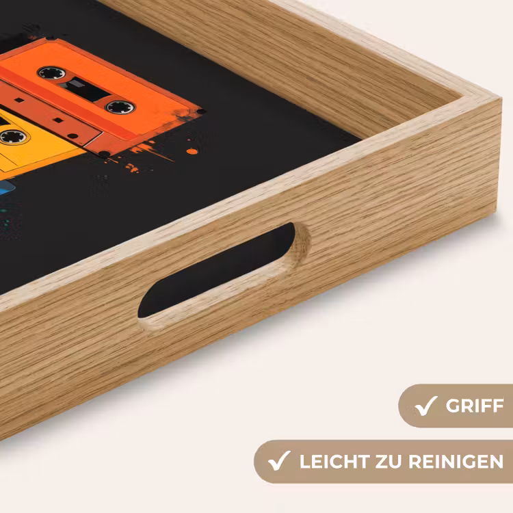 Cassettes - Kleurrijk - Verfspatten Dienblad Rechthoek middel -USP_HandgreepDE