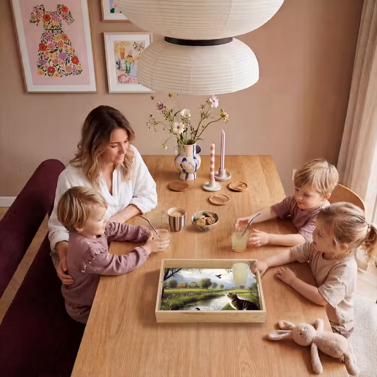 Kat - Beekje - Weide Dienblad Rechthoek middel -sfeer4