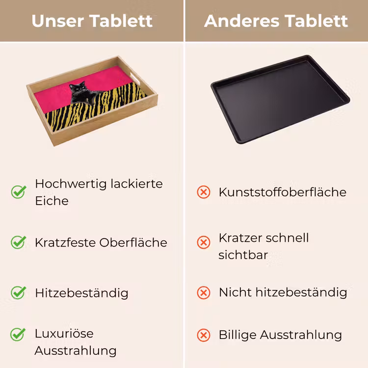 Kat - Baas - Roze - Tijgerprint Dienblad Rechthoek middel -USP_VergelijkingDE
