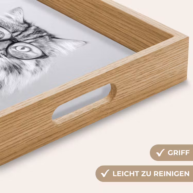 Kat - Bril - Mok - Pluizig Dienblad Rechthoek middel -USP_HandgreepDE