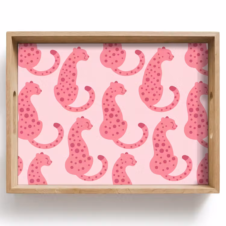 Kat - Gevlekt - Dieren - Patroon - Roze Dienblad Rechthoek middel -z3d_shopping