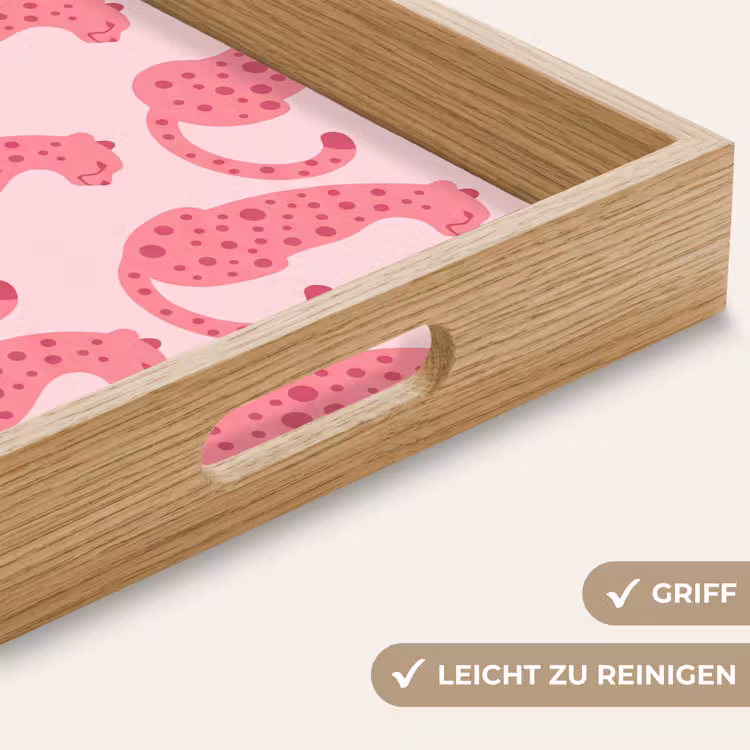 Kat - Gevlekt - Dieren - Patroon - Roze Dienblad Rechthoek middel -USP_HandgreepDE