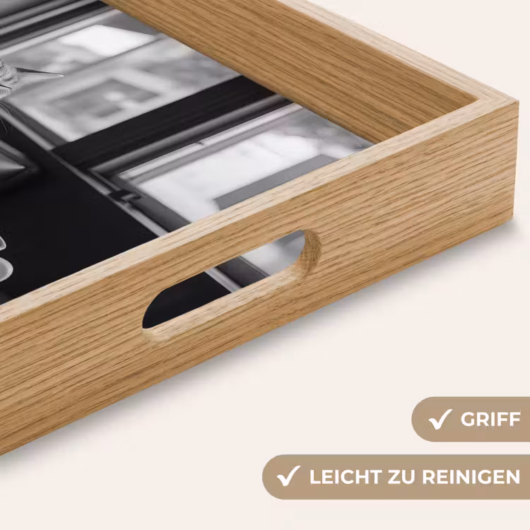 Kat - Koffie - Brood - Zwart Dienblad Rechthoek middel -USP_HandgreepDE