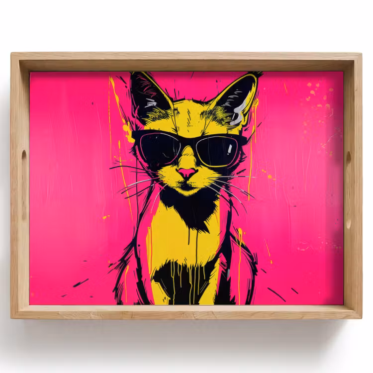Kat - Art - Zonnebril - Roze Dienblad Rechthoek middel -z3d_shopping