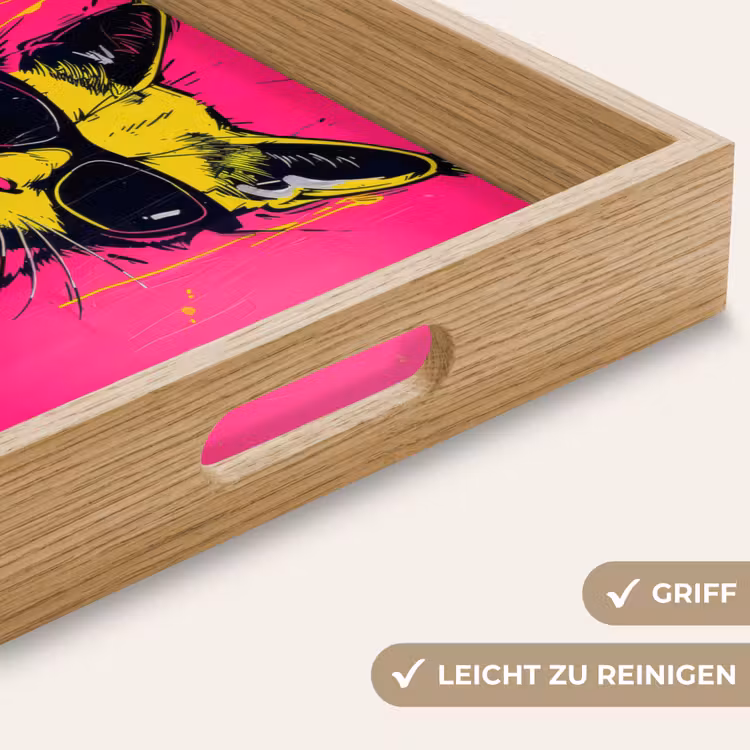 Kat - Art - Zonnebril - Roze Dienblad Rechthoek middel -USP_HandgreepDE