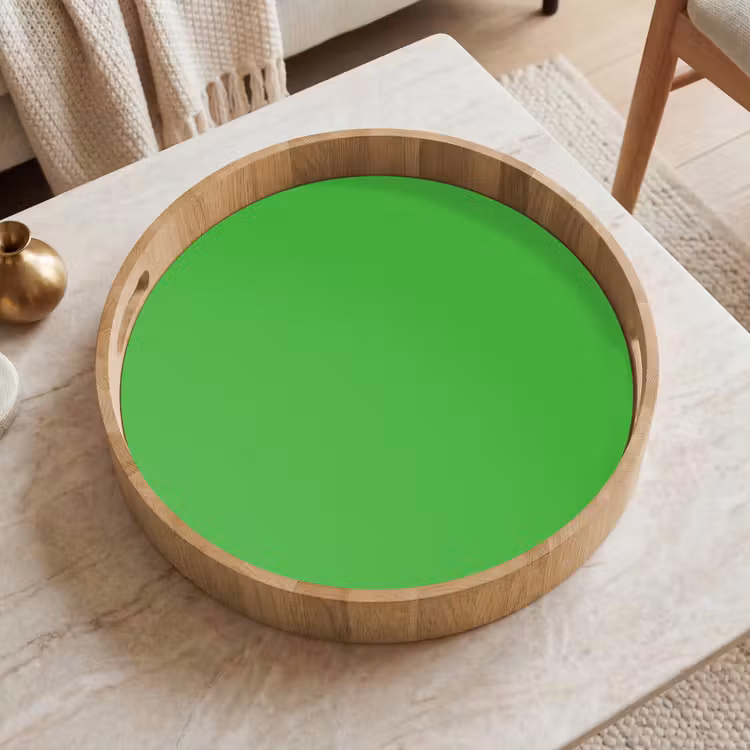 Kelly - Green - Groen Dienblad Rond middel 914 -sfeer1