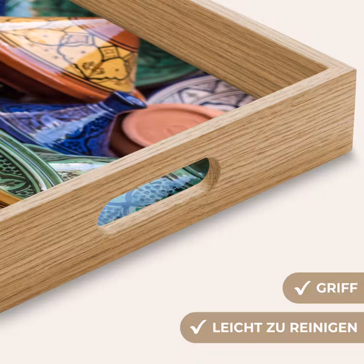 Tablett - Keramik – Bunt – Muster - Aardewerk - Kleurrijk - Patroon Dienblad Rechthoek middel