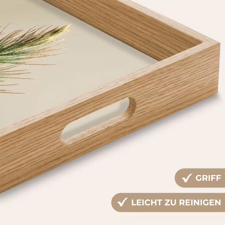Dennentak - Naaldvormige bladeren - Lichtgroen Dienblad Rechthoek middel -USP_HandgreepDE