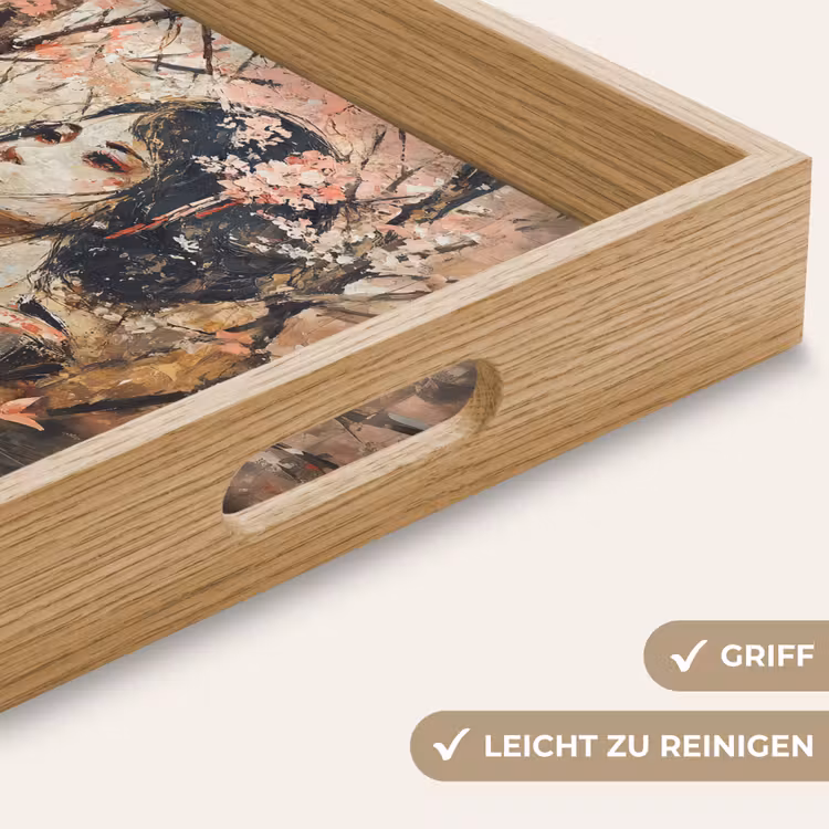 Kimono - Vrouw - kersenbomen Dienblad Rechthoek middel -USP_HandgreepDE
