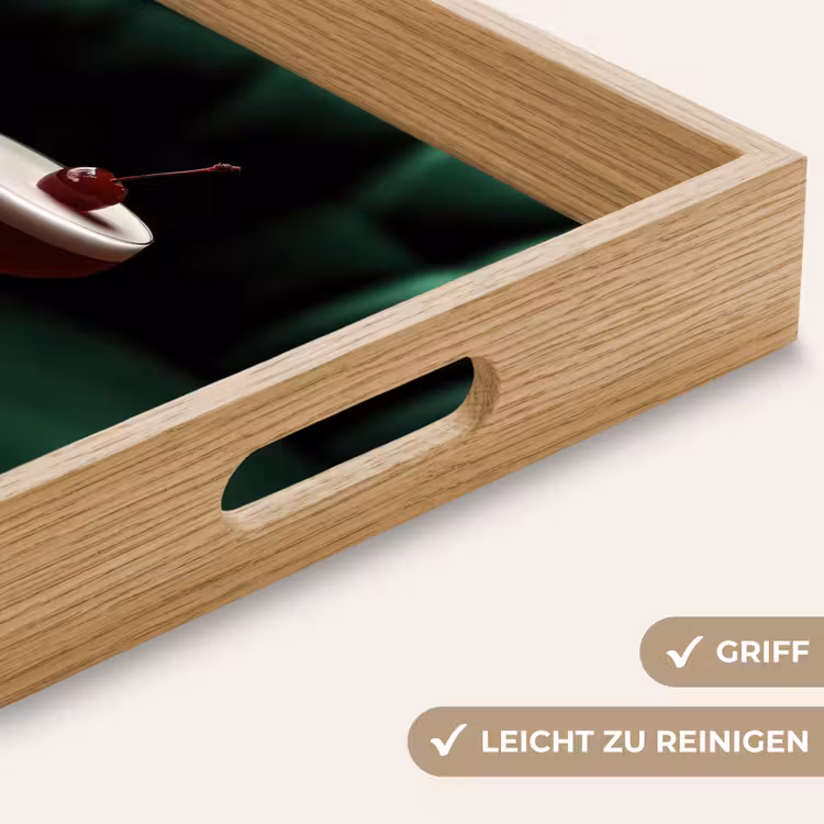 Kers - Cocktail - Rood - Marmer Dienblad Rechthoek middel -USP_HandgreepDE