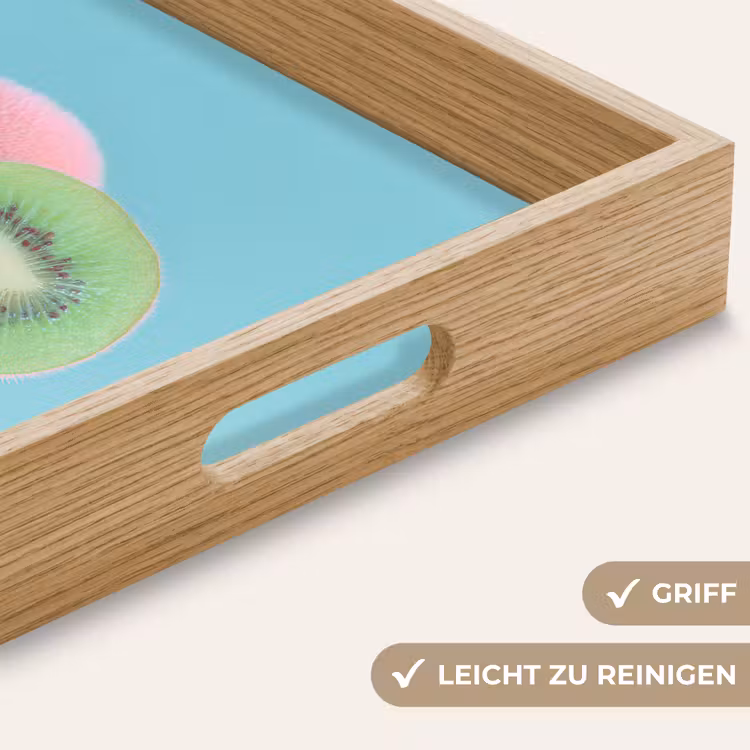 Kiwi - Blauw - Surrealistisch Dienblad Rechthoek middel -USP_HandgreepDE