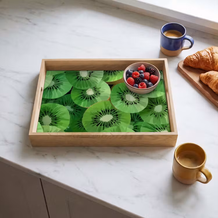 Kiwi - Groen - Pitten Dienblad Rechthoek middel -sfeer2