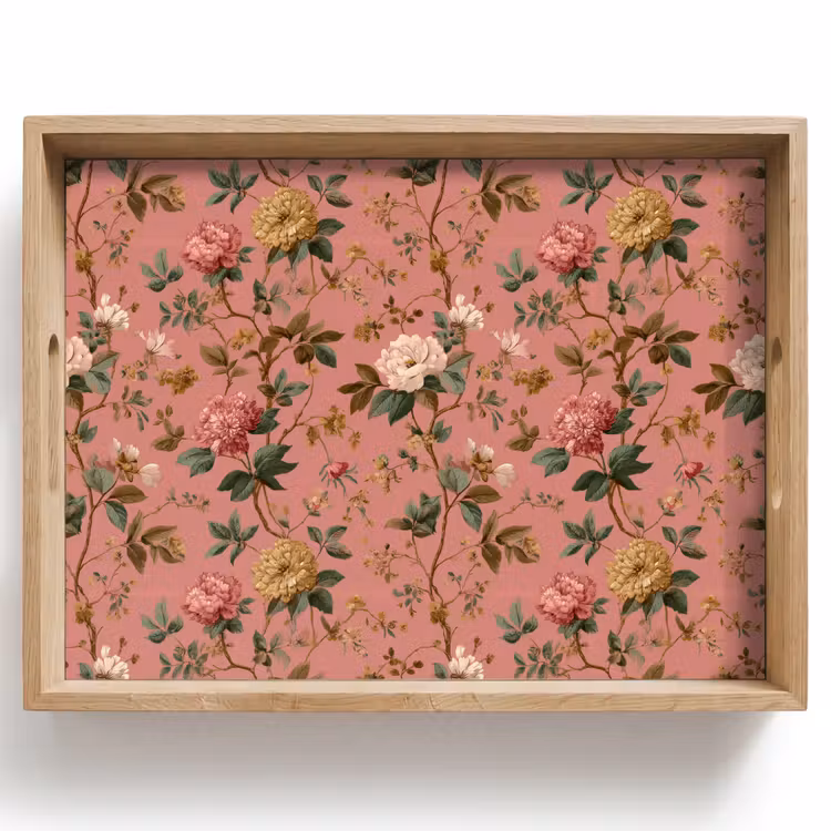Klassiek - Botanisch - Roze Dienblad Rechthoek middel 911 -z3d_shopping