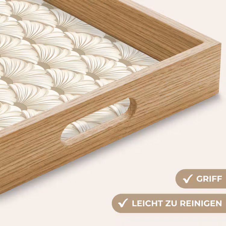 Klassiek - Art - Beige Dienblad Rechthoek middel 911 -USP_HandgreepDE