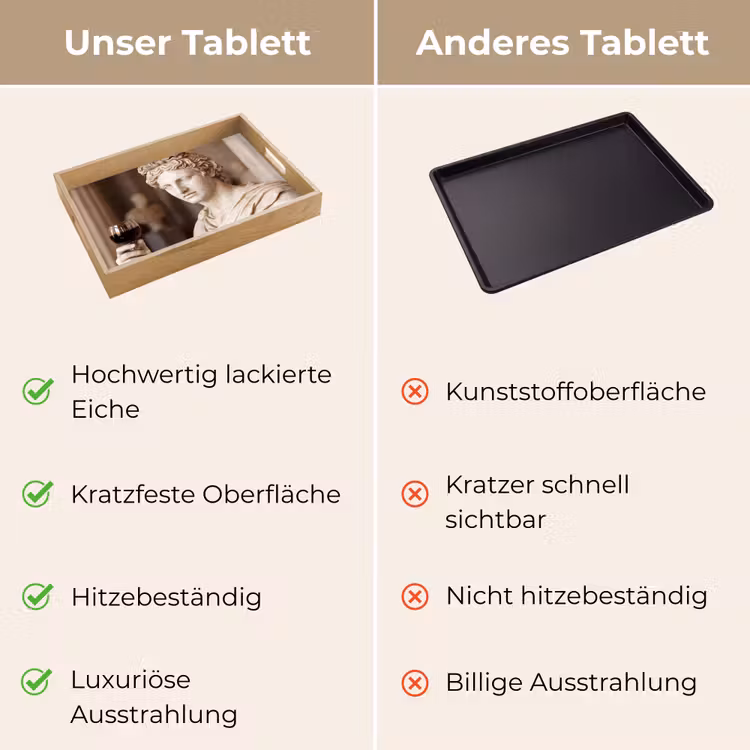 Klassiek - Marmer - Wijn Dienblad Rechthoek middel -USP_VergelijkingDE