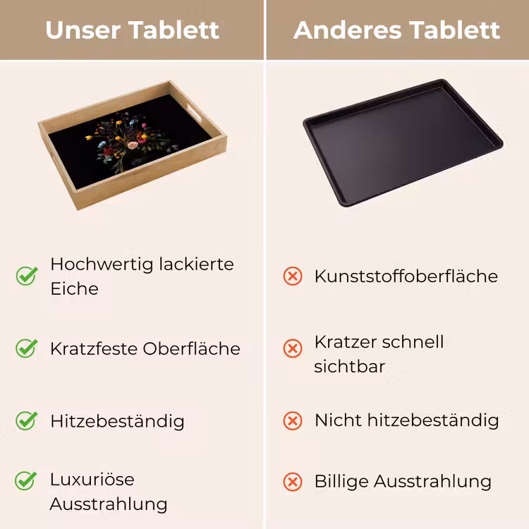 Klassiek - Vaas - Boeket - Bloemen Dienblad Rechthoek middel -USP_VergelijkingDE