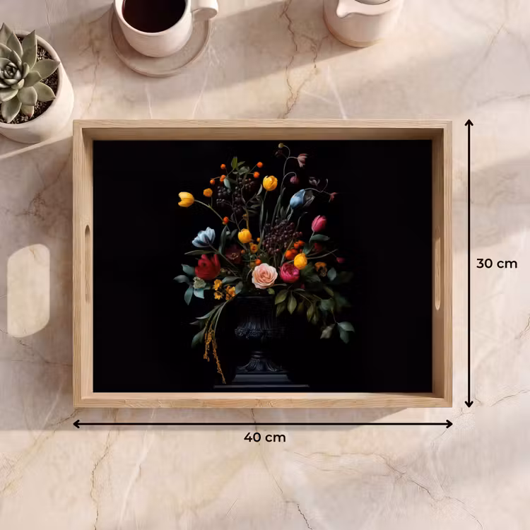 Klassiek - Vaas - Boeket - Bloemen Dienblad Rechthoek middel -USP_Formaat