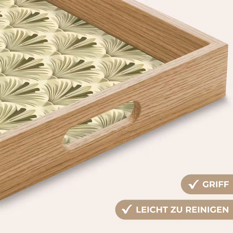 Klassiek - Waaier - Groen Dienblad Rechthoek middel 911 -USP_HandgreepDE
