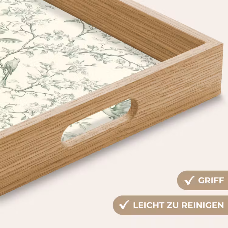 Klassiek - Vogels - Groen Dienblad Rechthoek middel 911 -USP_HandgreepDE